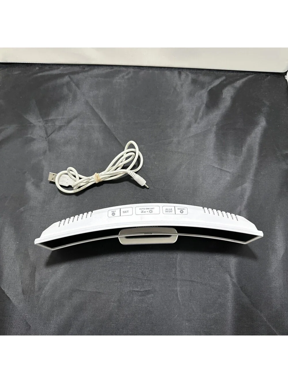 La Crosse Technology 602-247 Curve LED Alarm Clock Mirrored Lens W/ USB Cable